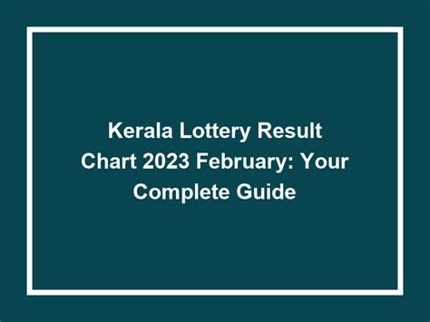 kerala lottery result chart 2023 february